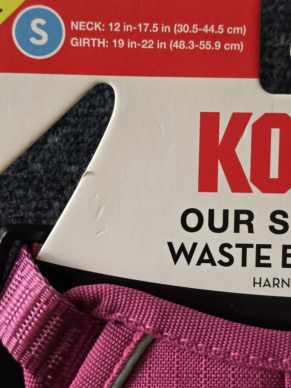 KONG Pink Waste Bag Dog Harness - Small Nwt